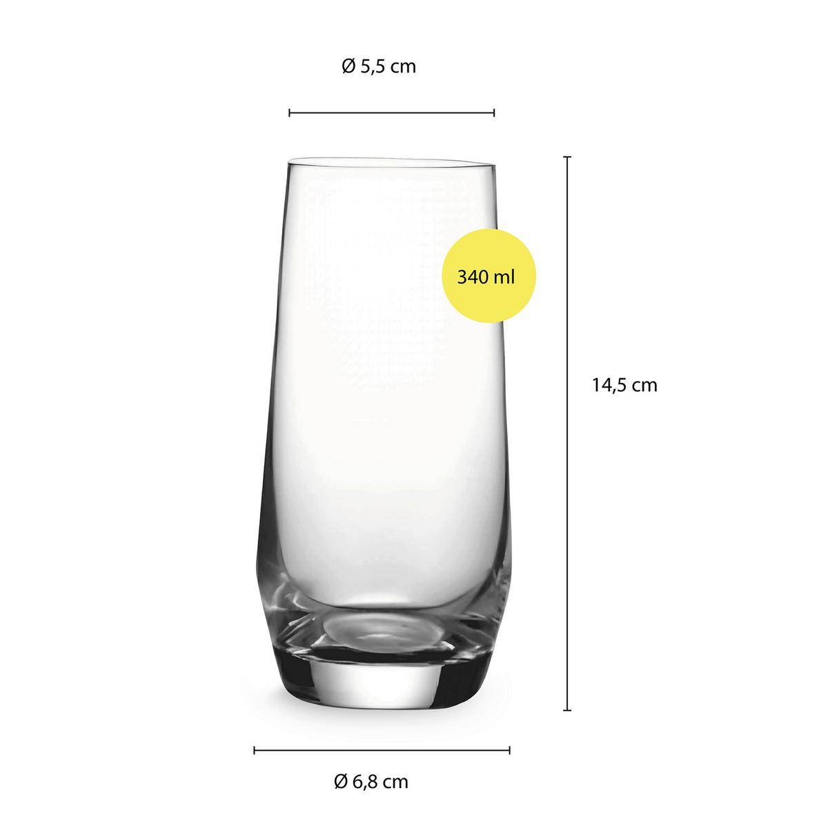 Pohárkészlet Wassergläser, Ew-Tg-2894-Cb - áttetsző, Basics, üveg (6.8/14.5cm) - Echtwerk