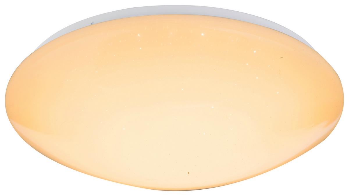 LED-Deckenleuchte Ø 39 cm mit Fernbedienung - Opal/Weiß, Basics, Kunststoff/Metall (39/11cm) - Globo