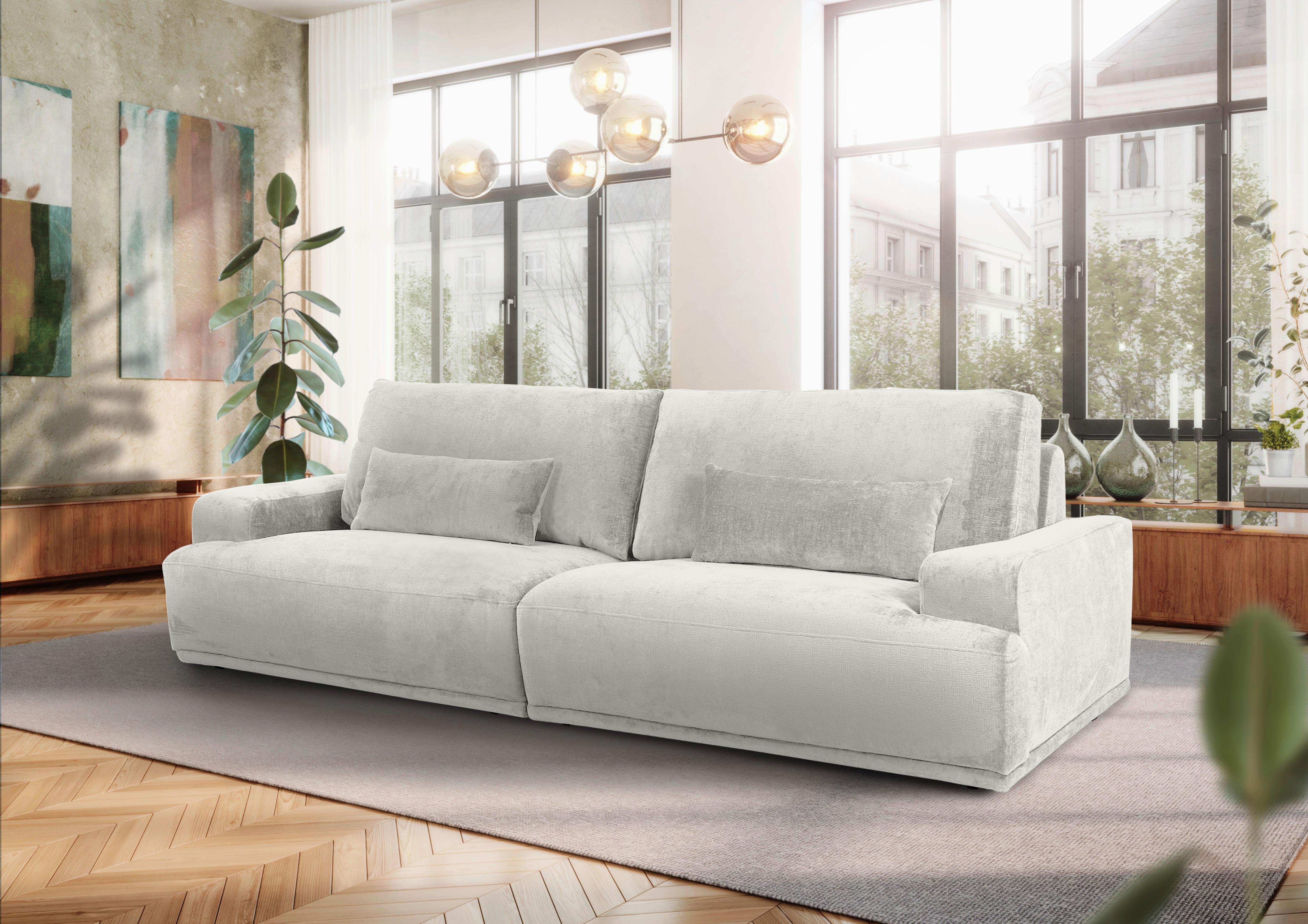 Bigsofa Mezino B: 282 cm Beige Chenille - Beige/Schwarz, KONVENTIONELL, Textil (282/73/115cm) - MID.YOU