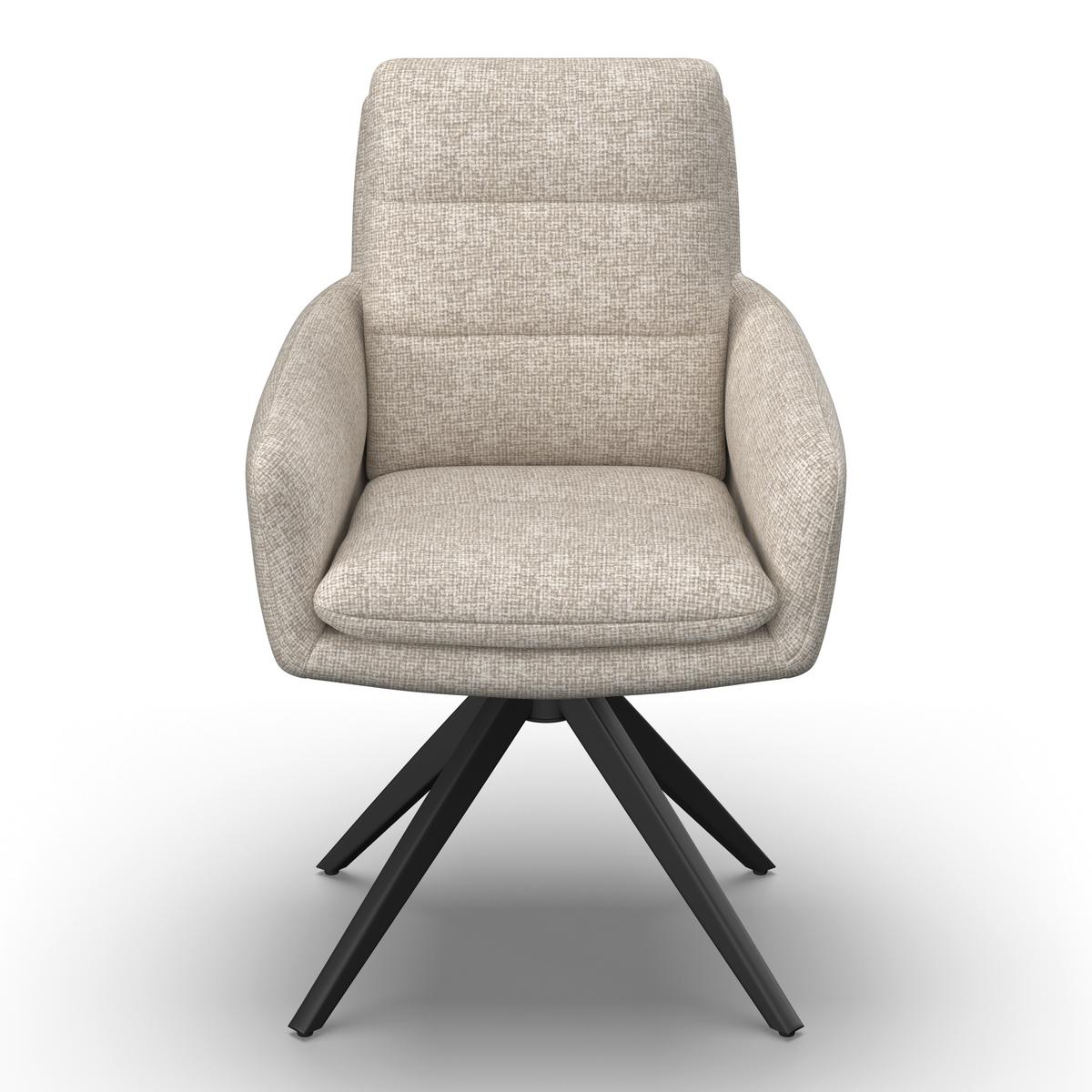 STOLIČKA S PODRÚČKAMI LAURIN - svetlosivá, Modern, kov/drevo (59/93/63cm) - Bessagi Home