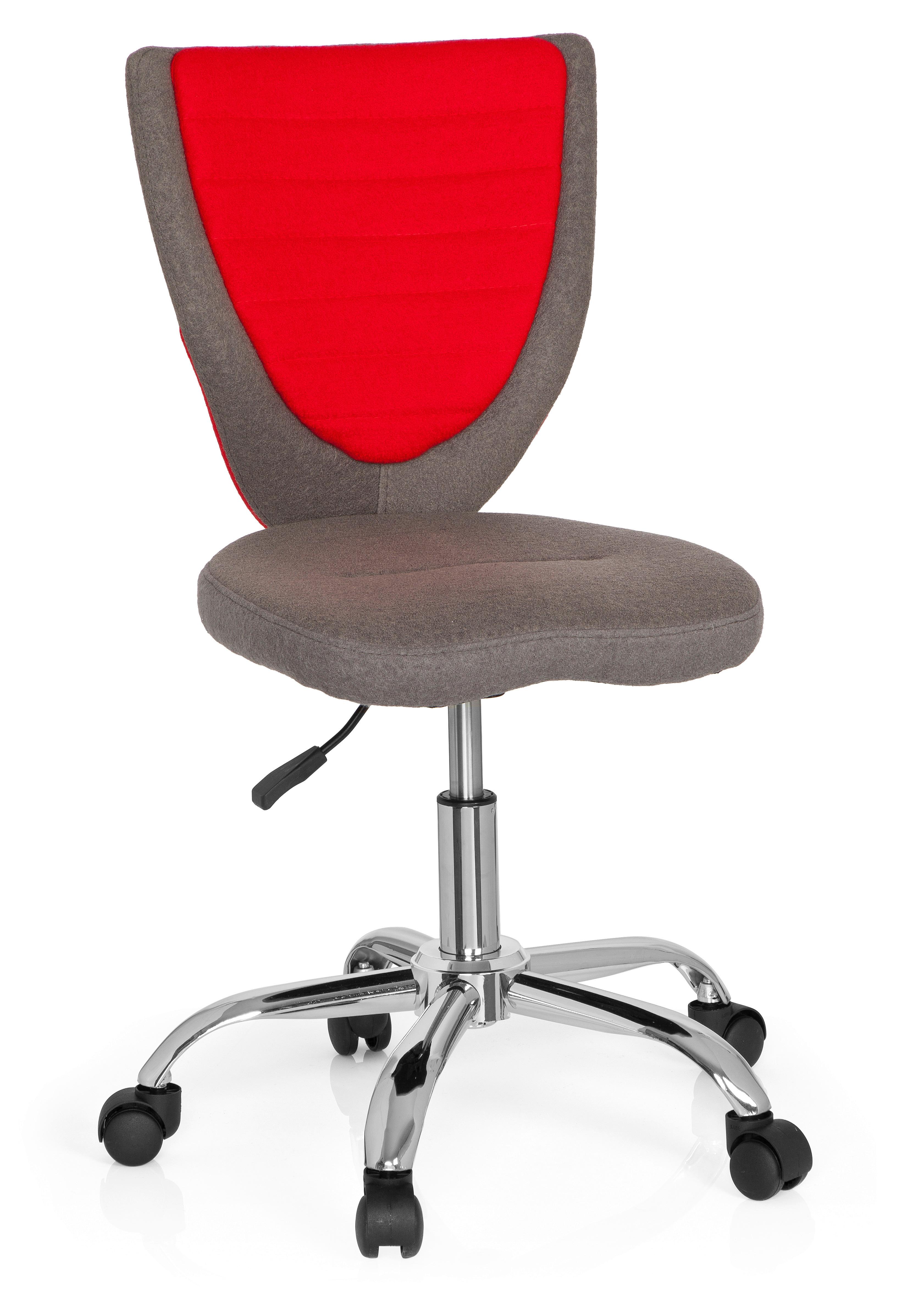 Jugenddrehstuhl Kiddy Grau/Rot Bis 60 Kg - Silberfarben/Rot, MODERN, Kunststoff/Textil (41/94/41cm) - MID.YOU