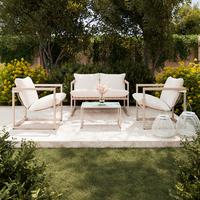 TERASOVÁ SEDACIA SÚPRAVA LARA - sivá/krémová, Modern, kov/textil (114cm) - Bessagi Garden