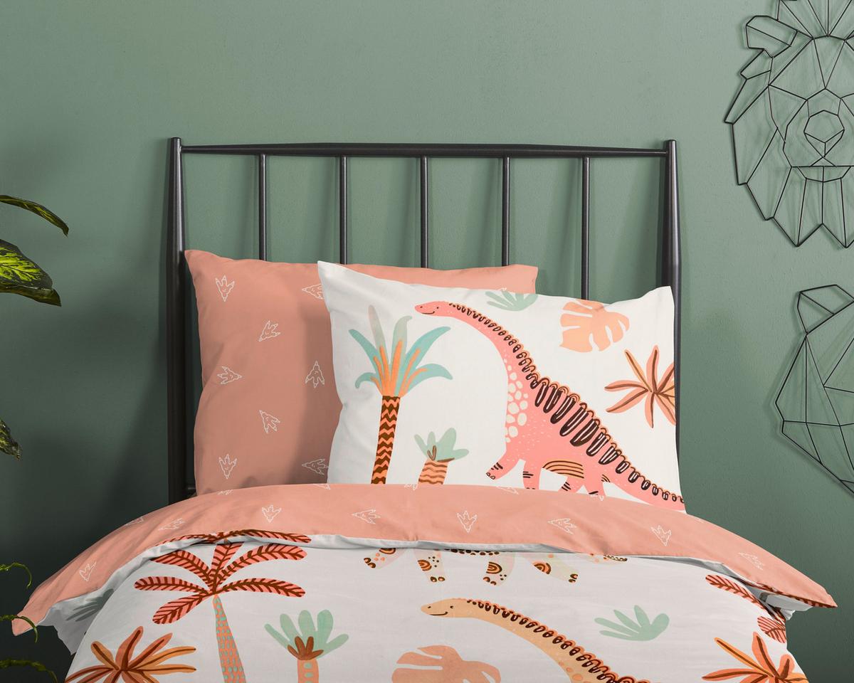Kinderbettwäsche Dino Multicolor 100x135 Cm - Multicolor, Trend, Textil (100/135cm)