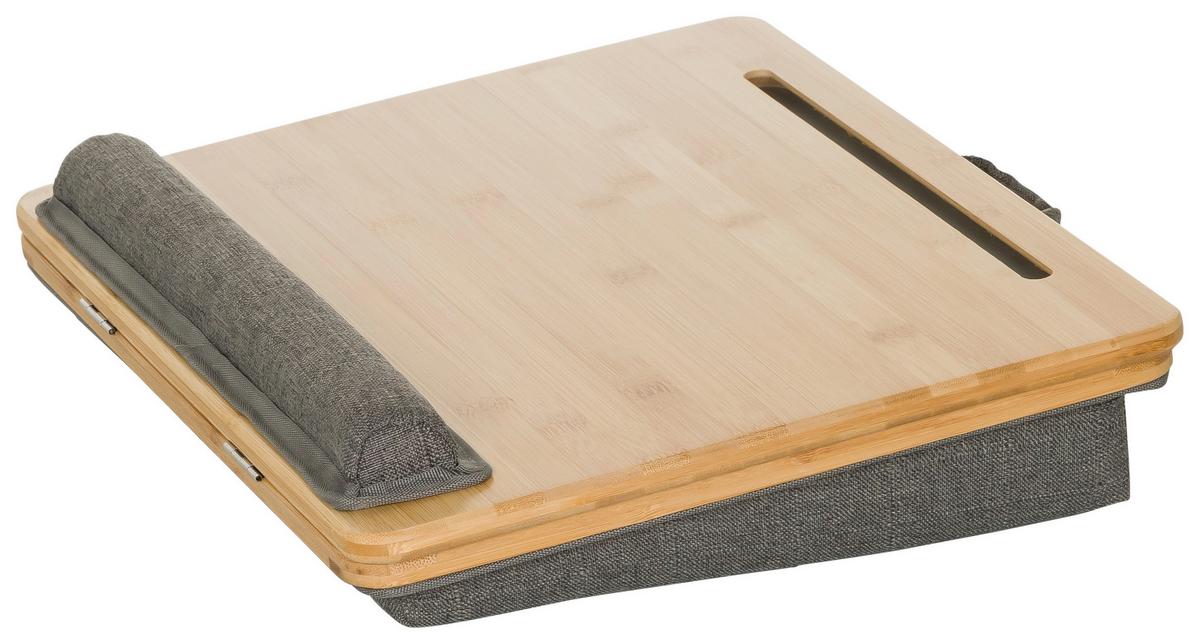 Laptopunterlage Comfilap Iii - Braun/Grau, Basics, Naturmaterialien/Textil (42/9/34cm) - MID.YOU