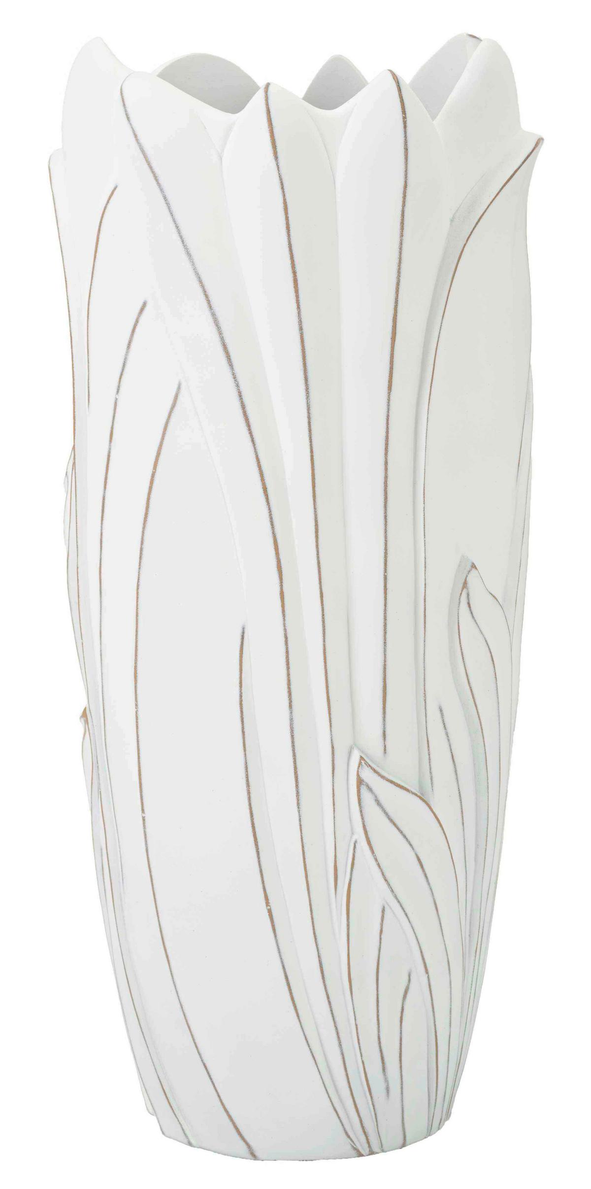 Vase Gardy Weiß B: 30,5 Cm - Weiß, Basics, Kunststoff (30,5/69/30,5cm)