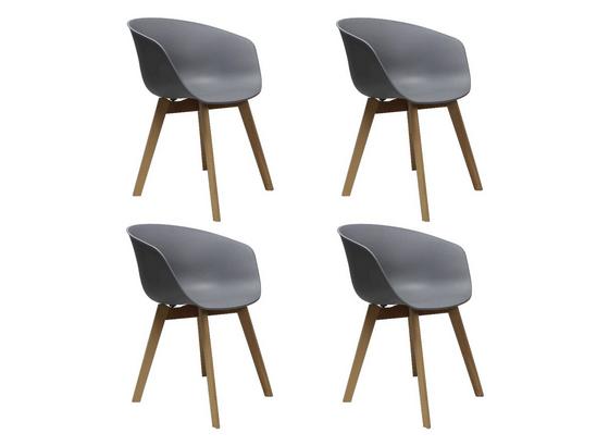 Stuhl-Set Noan 4-Er Set Grau - Naturfarben/Grau, MODERN, Holz/Kunststoff (60/78,5/44cm) - Livetastic Stuhl-Set Noan 4-Er Set Grau - Naturfarben/Grau, MODERN, Holz/Kunststoff (60/78,5/44cm) - Livetastic