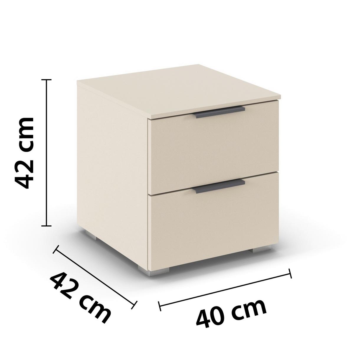 Nachtkästchen Alabama Super Champagnerfarben, B: 40 cm - Champagner, Trend, Holzwerkstoff (40/42/42cm)