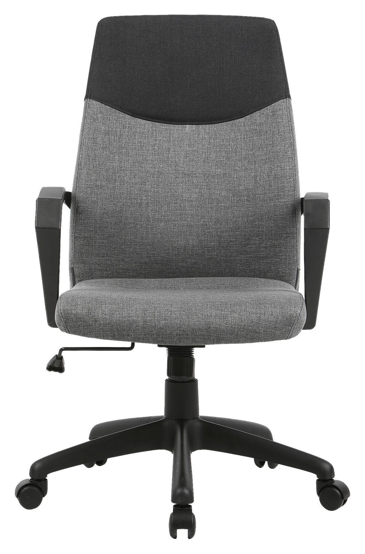 Drehstuhl Edgy Grau B: 58 Cm - Schwarz/Grau, LIFESTYLE, Kunststoff/Textil (58/106,5/56cm) - MID.YOU