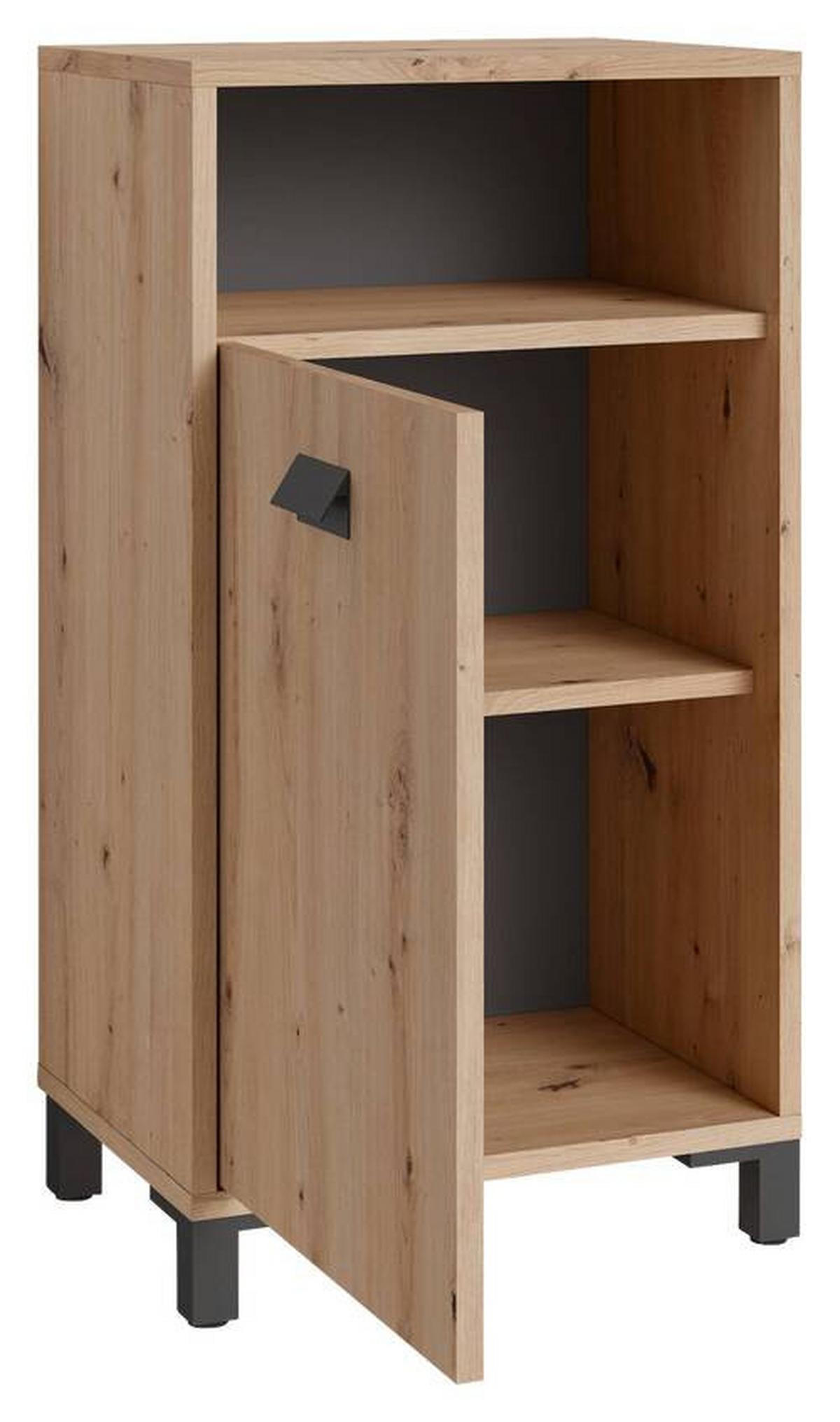 Unterschrank Wellness B: 42 cm Artisan Eiche Dekor - Anthrazit/Schwarz, MODERN, Holzwerkstoff (42/77,5/31cm) - MID.YOU