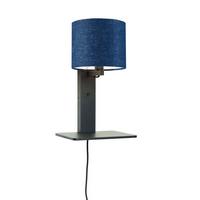WANDLEUCHTE ANDES/W1/B/1815/BD - Blau/Schwarz, Trend, Holz/Textil (19/24/36cm) - Good & Mojo