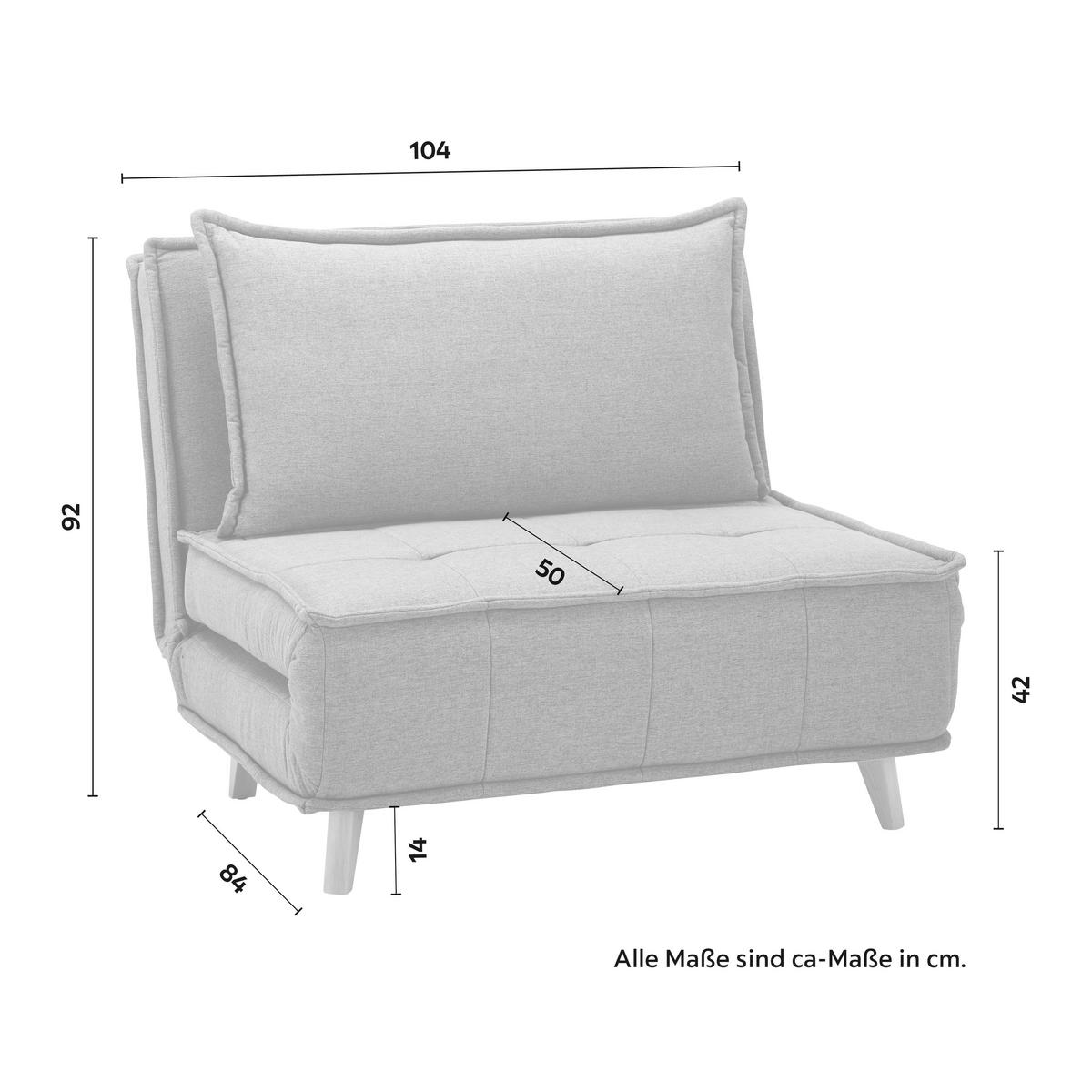 Rozkladacie kreslo LAYLA, tmavosivá - prírodná farba/tmavosivá, Modern, drevo/textil (104/92/84cm) - P & B