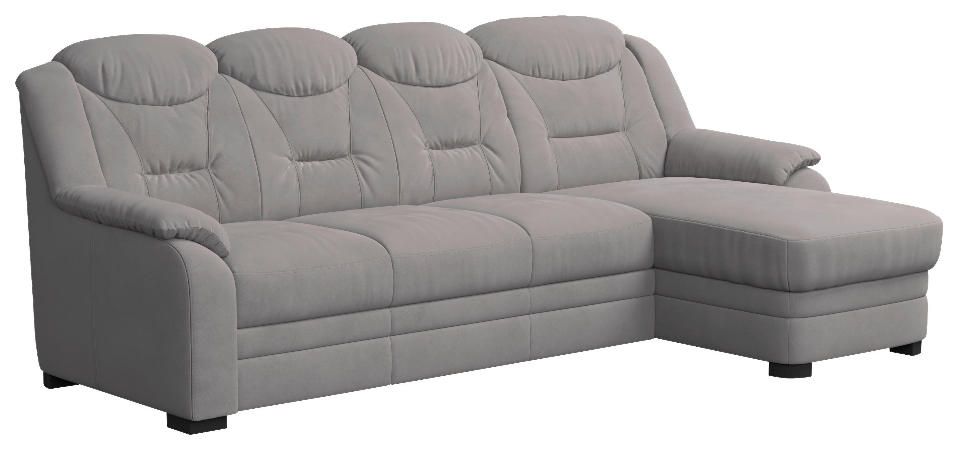 Ecksofa Marcus - Hellgrau/Schwarz, Basics, Textil (257/162cm) - MID.YOU