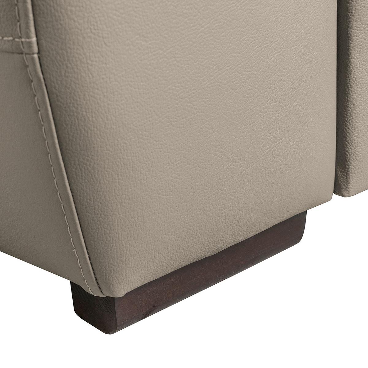 Ecksofa City Hellgrau S: 211x265 cm - Wengefarben/Hellgrau, Design, Leder (211/265cm) - Livetastic