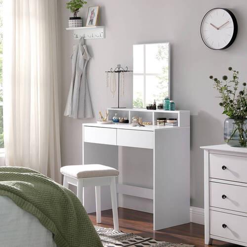 Toaletný stolík š. 80 cm, biely - biela, Trend, kompozitné drevo/sklo (80/40/140cm) - Boxxx