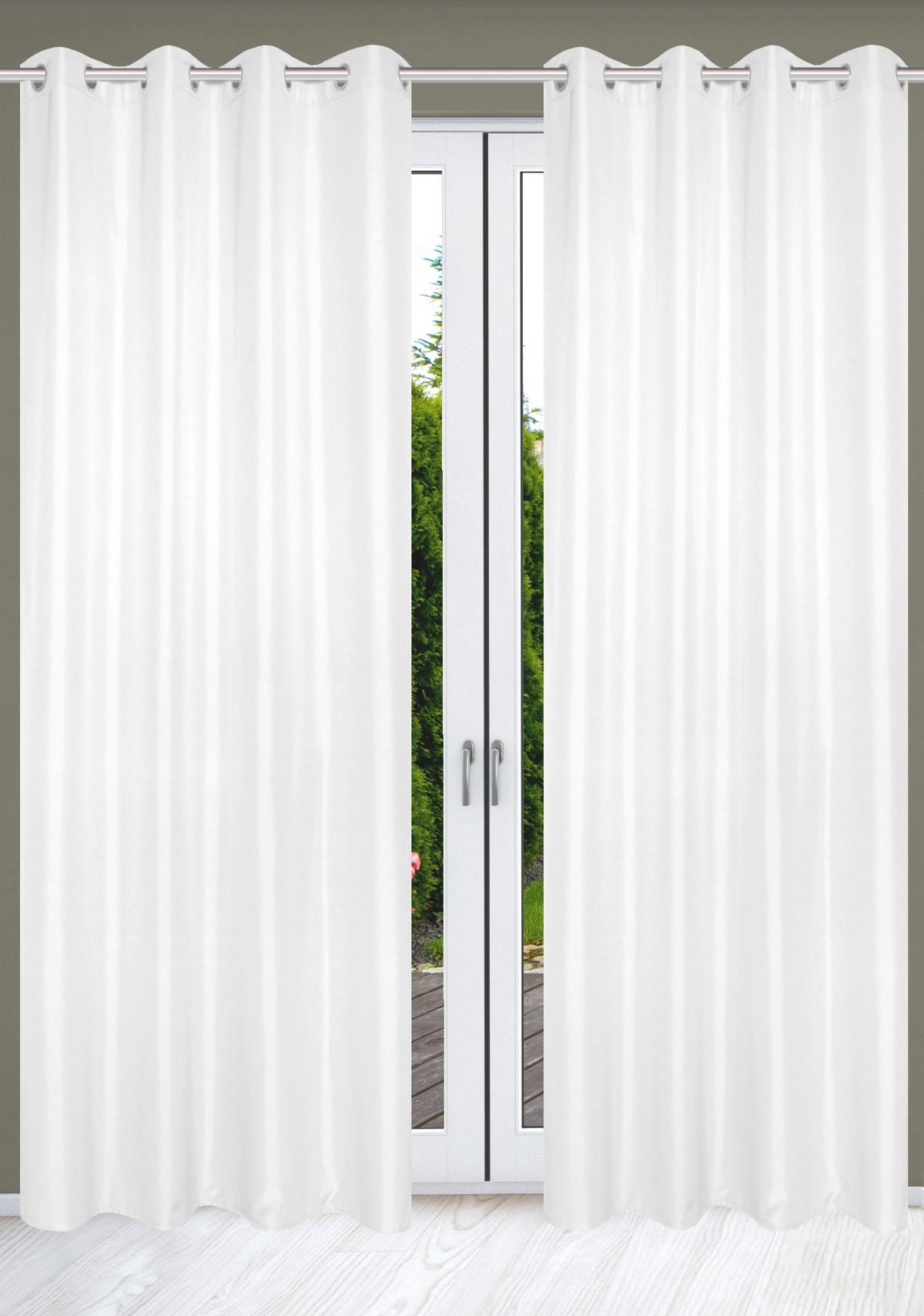 Ösenvorhang Atlantika Weiß B: 140 cm - Weiß, Basics, Textil (140/235cm)