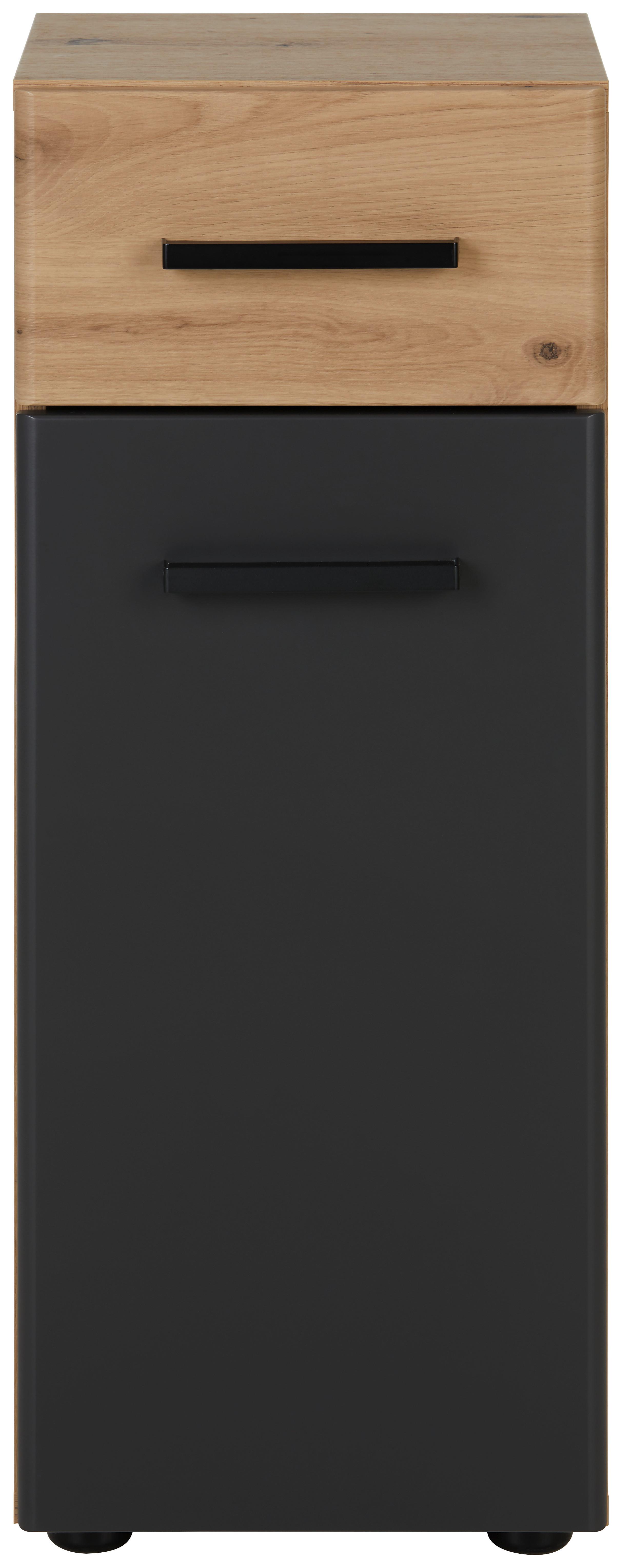 Alsószekrény Calvi - tölgyfa színű/szürke, Modern, faalapú anyag (30/76/30cm) - Mömax