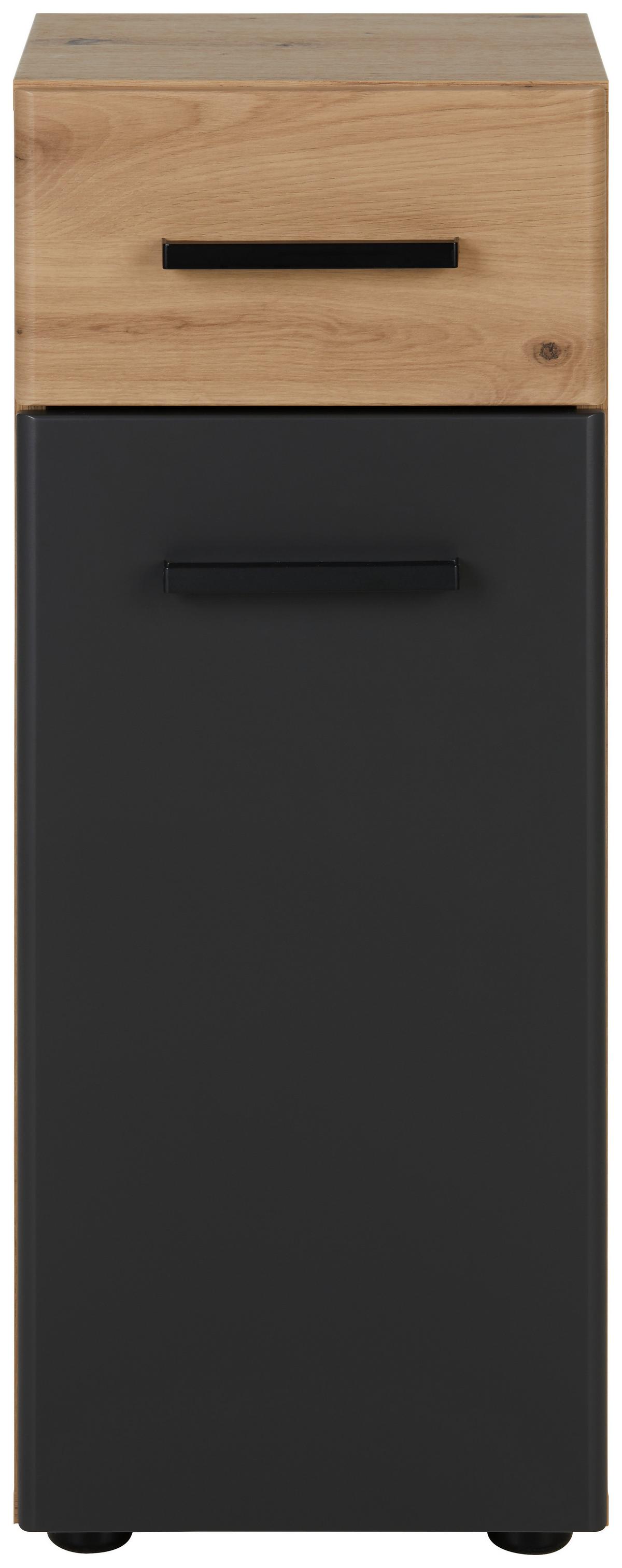 Alsószekrény Calvi - tölgyfa színű/szürke, Modern, faalapú anyag (30/76/30cm) - Mömax