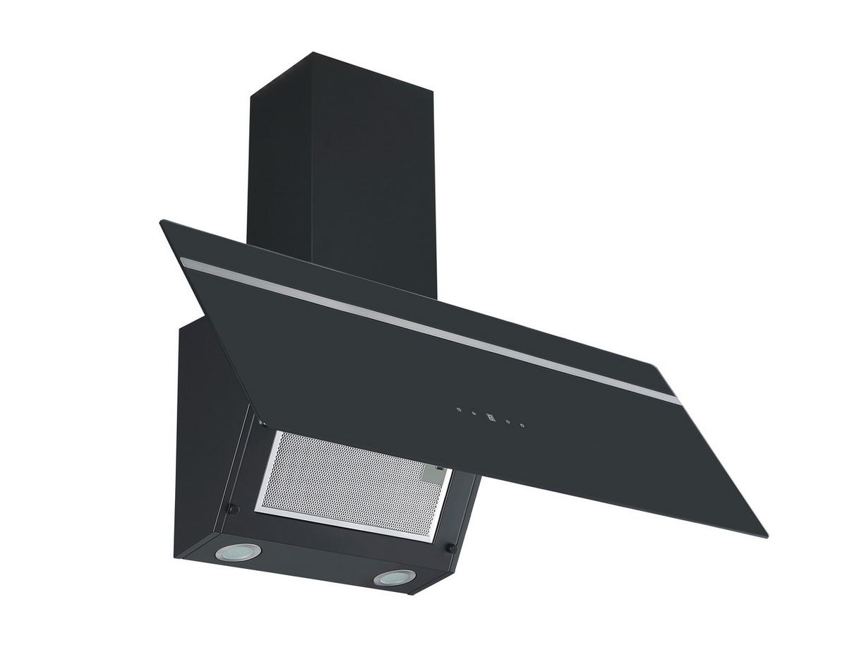 Dunstabzugshaube Schwarz B: 90 Cm - Edelstahlfarben/Schwarz, Basics, Glas/Metall (90/111.60/29.6cm) - PKM