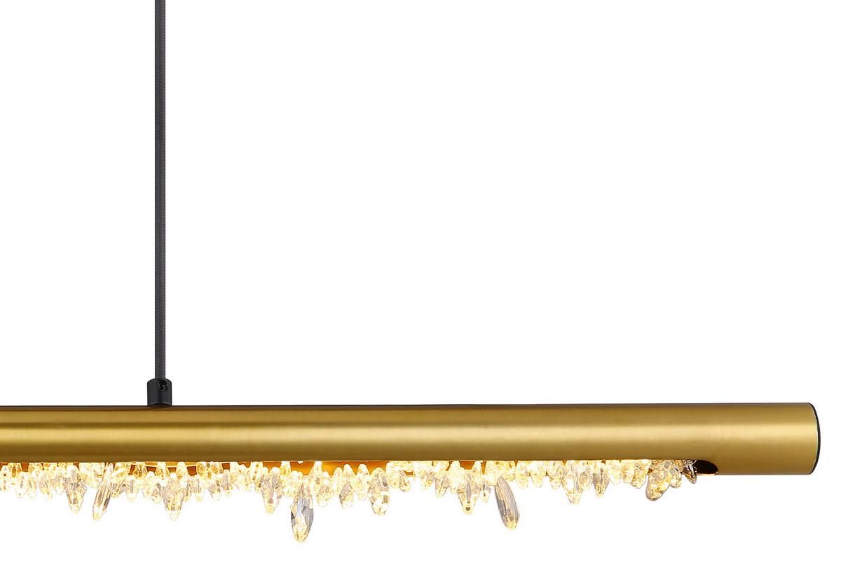Hängeleuchte Felicitas H: 150 cm 1-Flammig - Klar/Messingfarben, Basics, Kunststoff/Metall (100/8/150cm) - Globo
