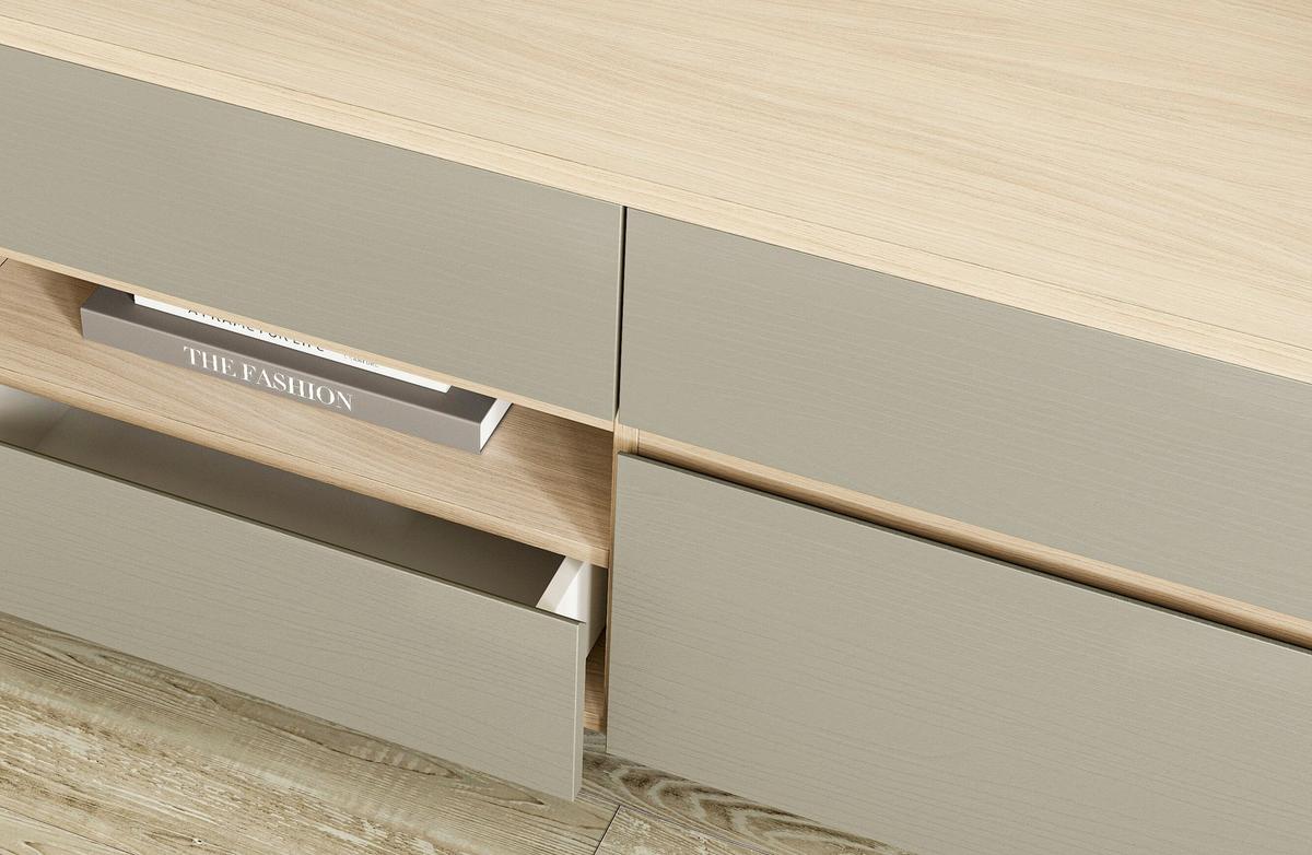 Lowboard Stranda Eukalyptus/Holzfarben B: 193cm - Eichefarben/Eukalyptusholzfarben, Design, Holzwerkstoff (193/58/39cm) - MID.YOU