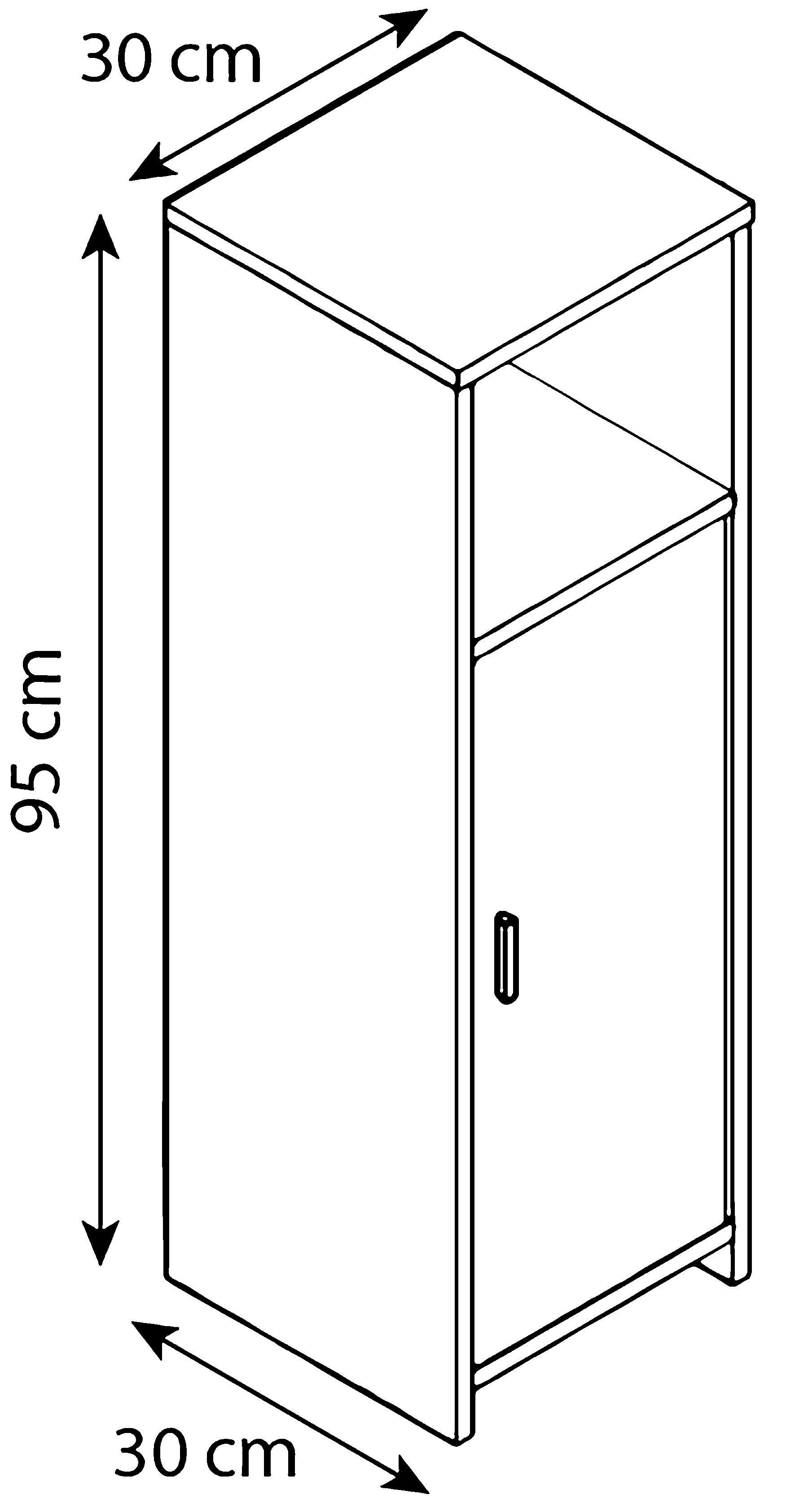 Bad-Midischrank ZALO aus Dekor in Weiß Maße