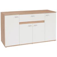KOMODA CARMEN - bílá/barvy stříbra, Moderní, kompozitní dřevo/plast (160/80/35cm)