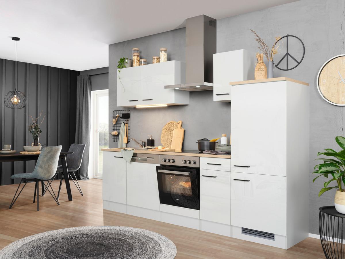 Kuchynský blok LEVI bez spotrebičov, šírka 270 cm - čierna/sivá, Modern, kompozitné drevo (270cm) - FlexWell