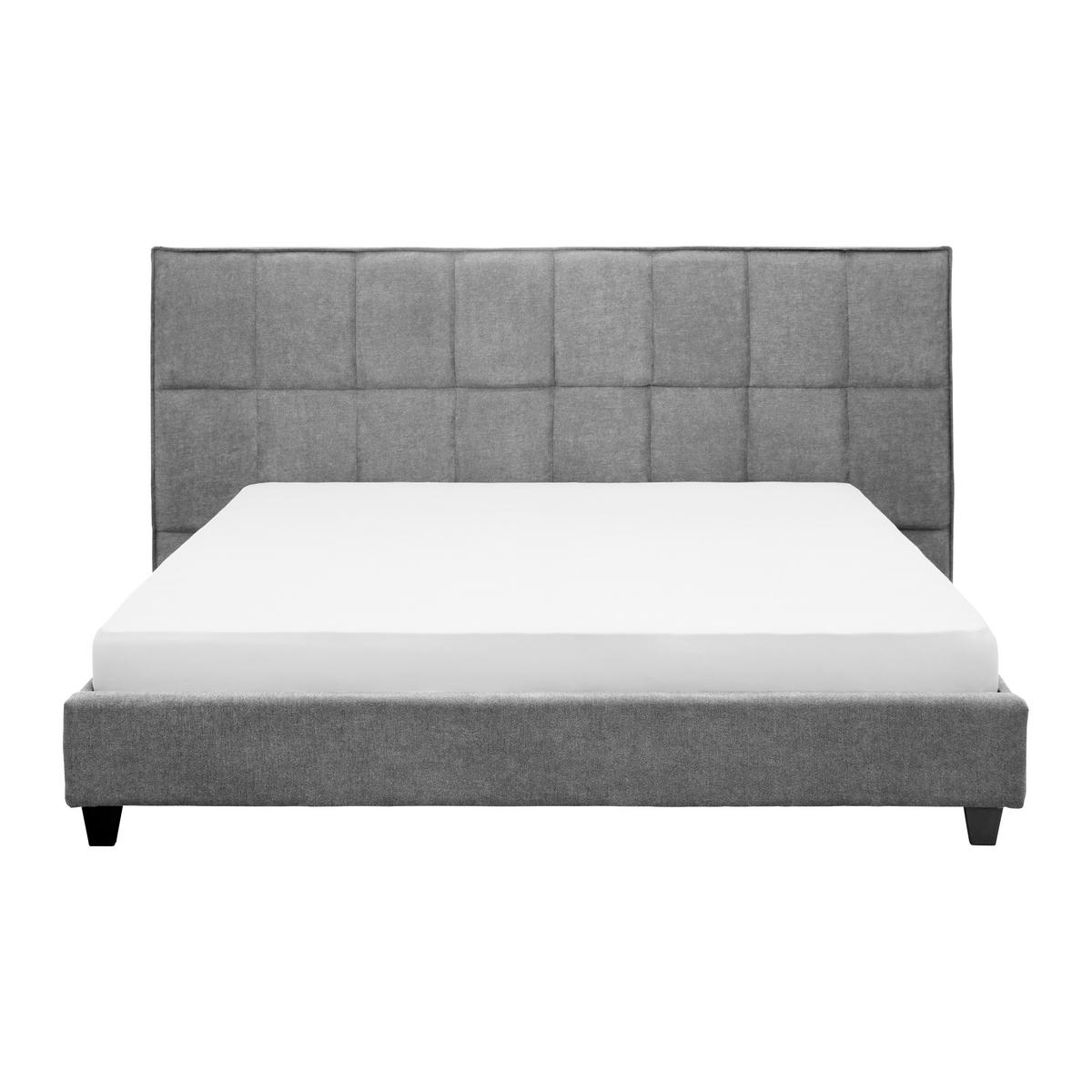 Manželská postel s čelem VALERIA 180x200, šedá - šedá/černá, Moderní, dřevo/kompozitní dřevo (180/200cm) - Bessagi Home