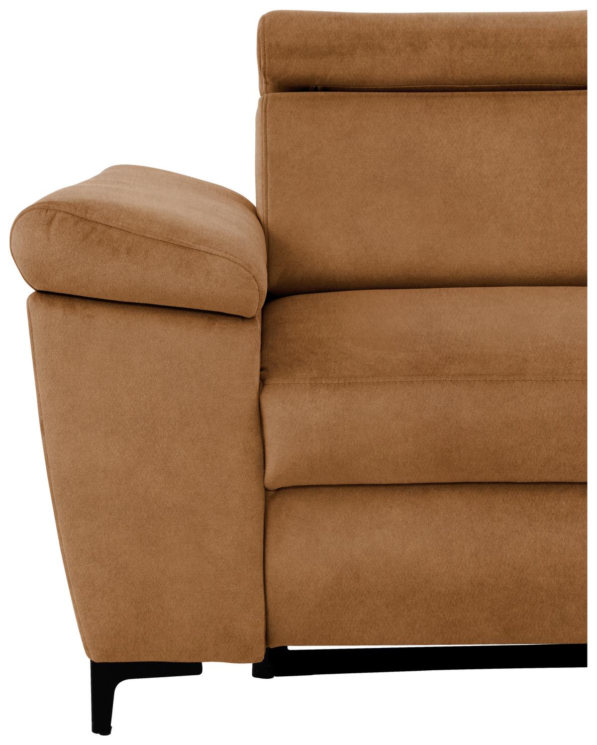 Eckschlafsofa Santi Bernsteinfarben S: 176/2578 cm - Bernsteinfarben/Schwarz, MODERN, Textil (258/176cm) - MID.YOU