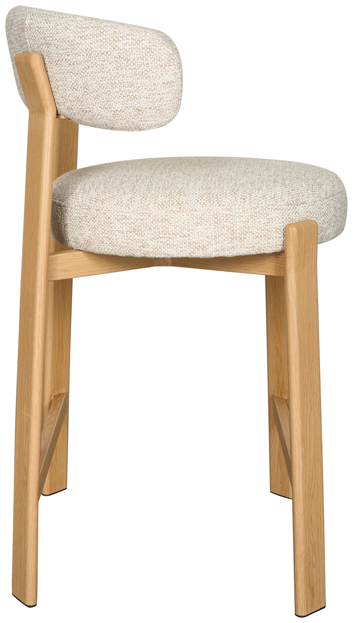 Barhocker Bilbao Eichefarben/Beige B: 52 cm - Eichefarben/Beige, MODERN, Textil/Metall (52/90,5/53,5cm) - Livetastic