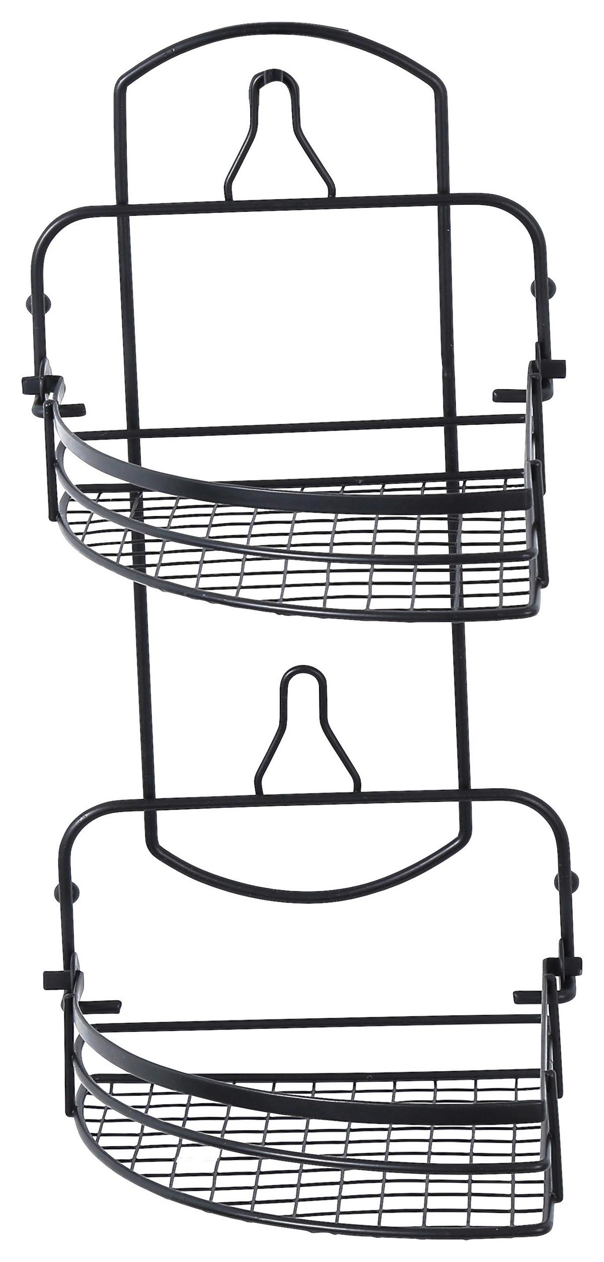 Duschregal Napoli 2 B992493-4 - Schwarz, KONVENTIONELL, Metall (15/27/15cm) - Ondega