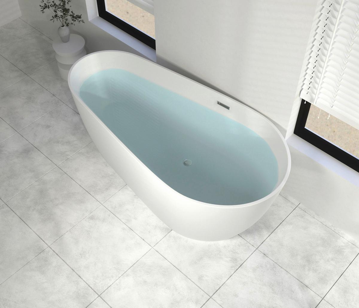 Badewanne Freistehend Weiß - Weiß, KONVENTIONELL, Kunststoff (170/75/58cm)