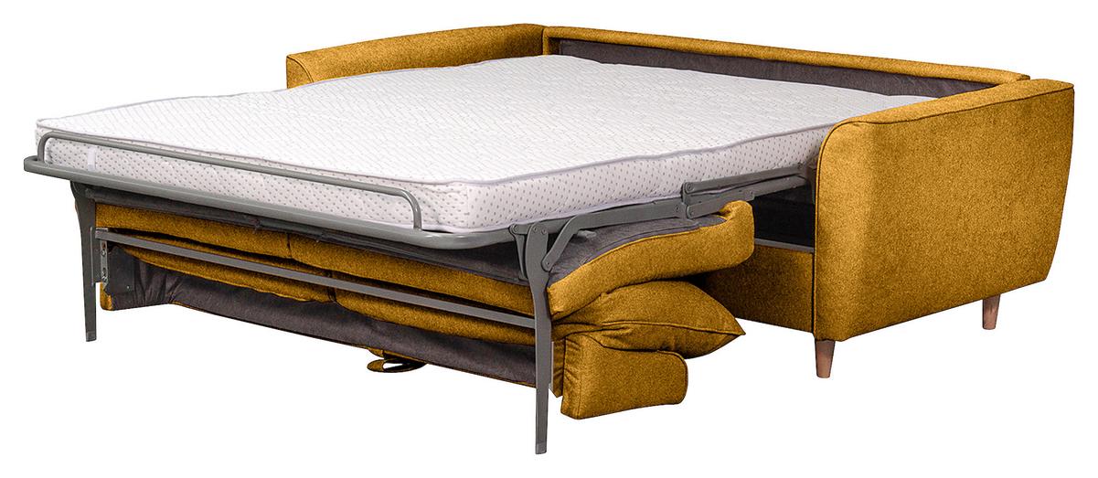 Schlafsofa Winter Senfgelb B: 195 cm - Buchefarben/Senfgelb, Design, Textil (195/90/102cm) - Livetastic