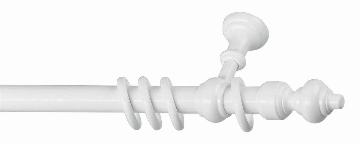 Rundstangengarnitur Benno Metall/Kunststoff/Weiß L:140cm - Weiß, KONVENTIONELL, Kunststoff/Metall (140cm) - Ondega