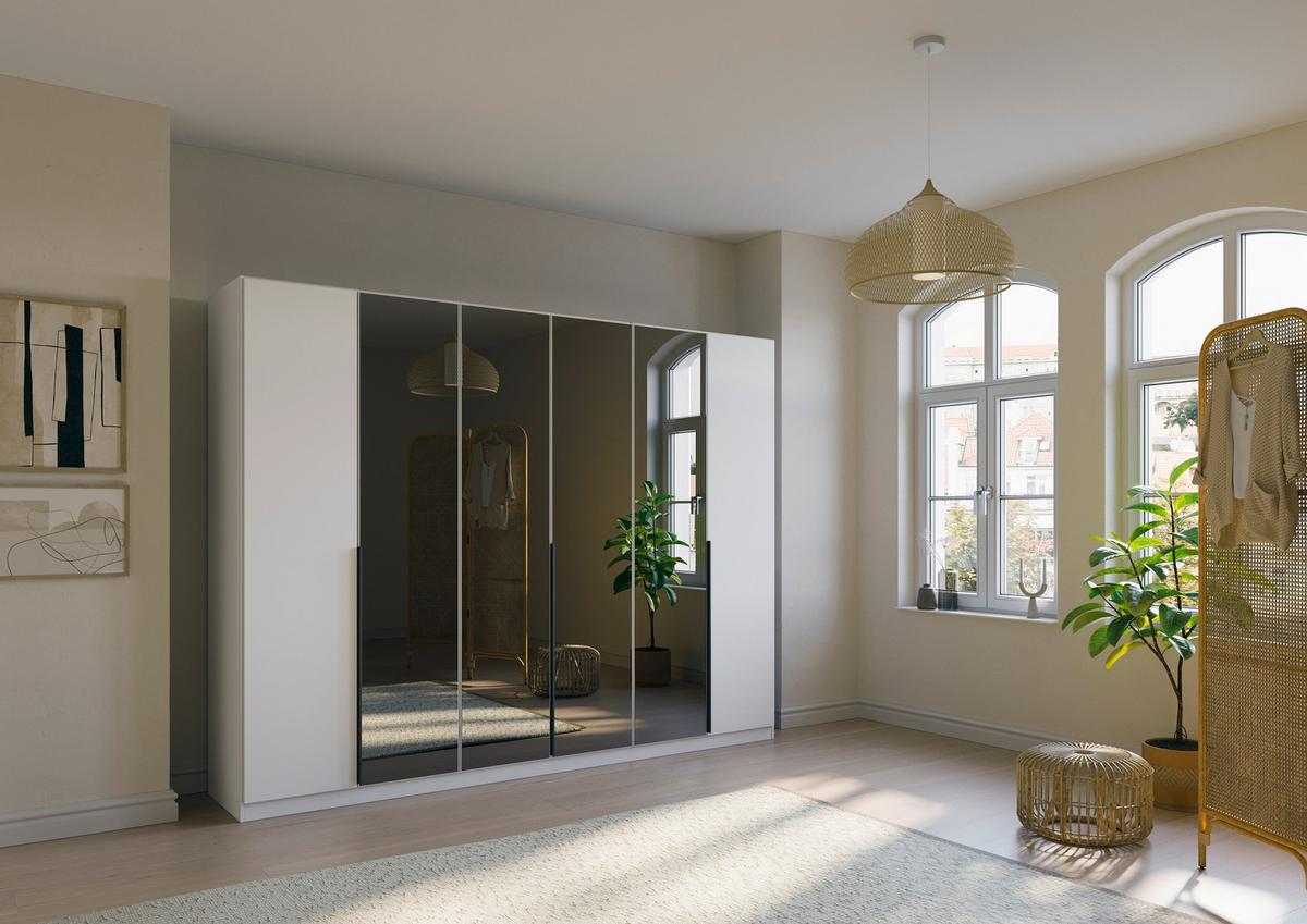 Drehtürenschrank Skyla Weiß/Glas B: 271 cm - Weiß, MODERN, Holzwerkstoff (271/210/54cm) - Rauch Möbel
