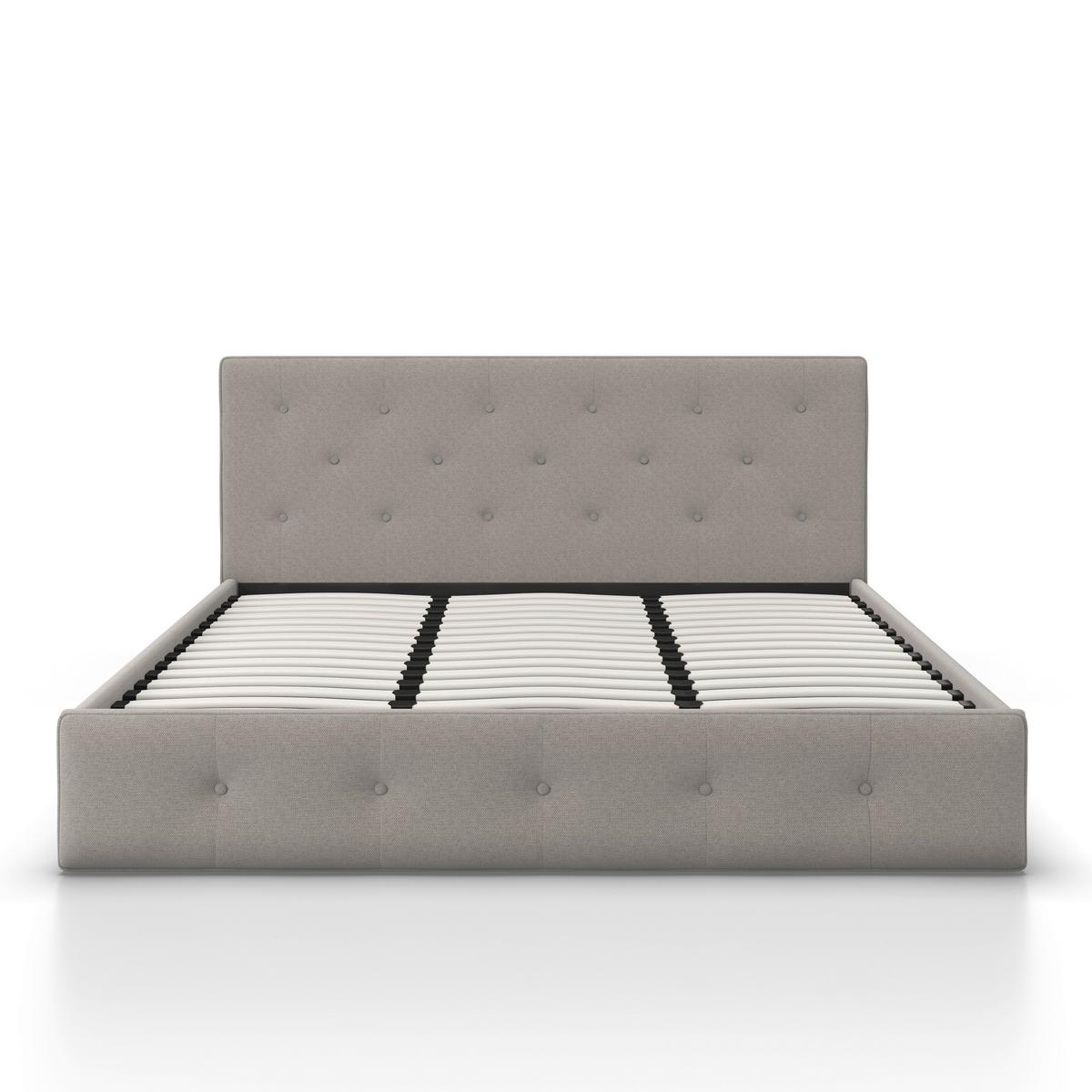 Manželská postel s roštem Julie, 180x200 cm, světle šedá - černá/světle šedá, Moderní, kov/dřevo (180/200cm) - Bessagi Home