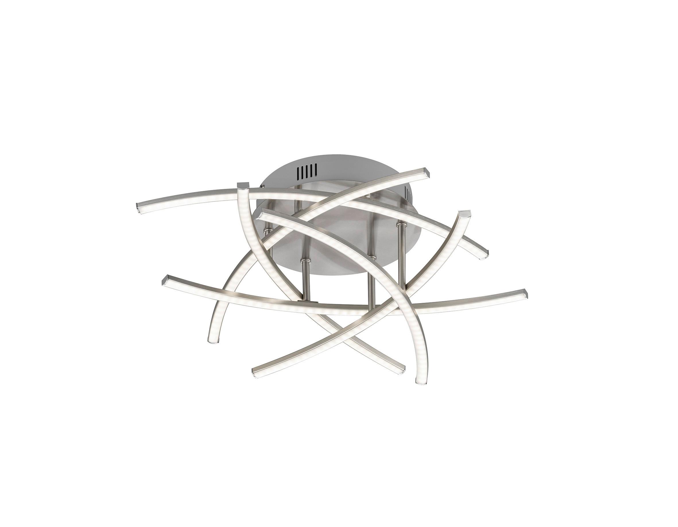 LED-Deckenleuchte 20925 Cross Tw - Nickelfarben, Design, Metall (50cm) - Fischer & Honsel