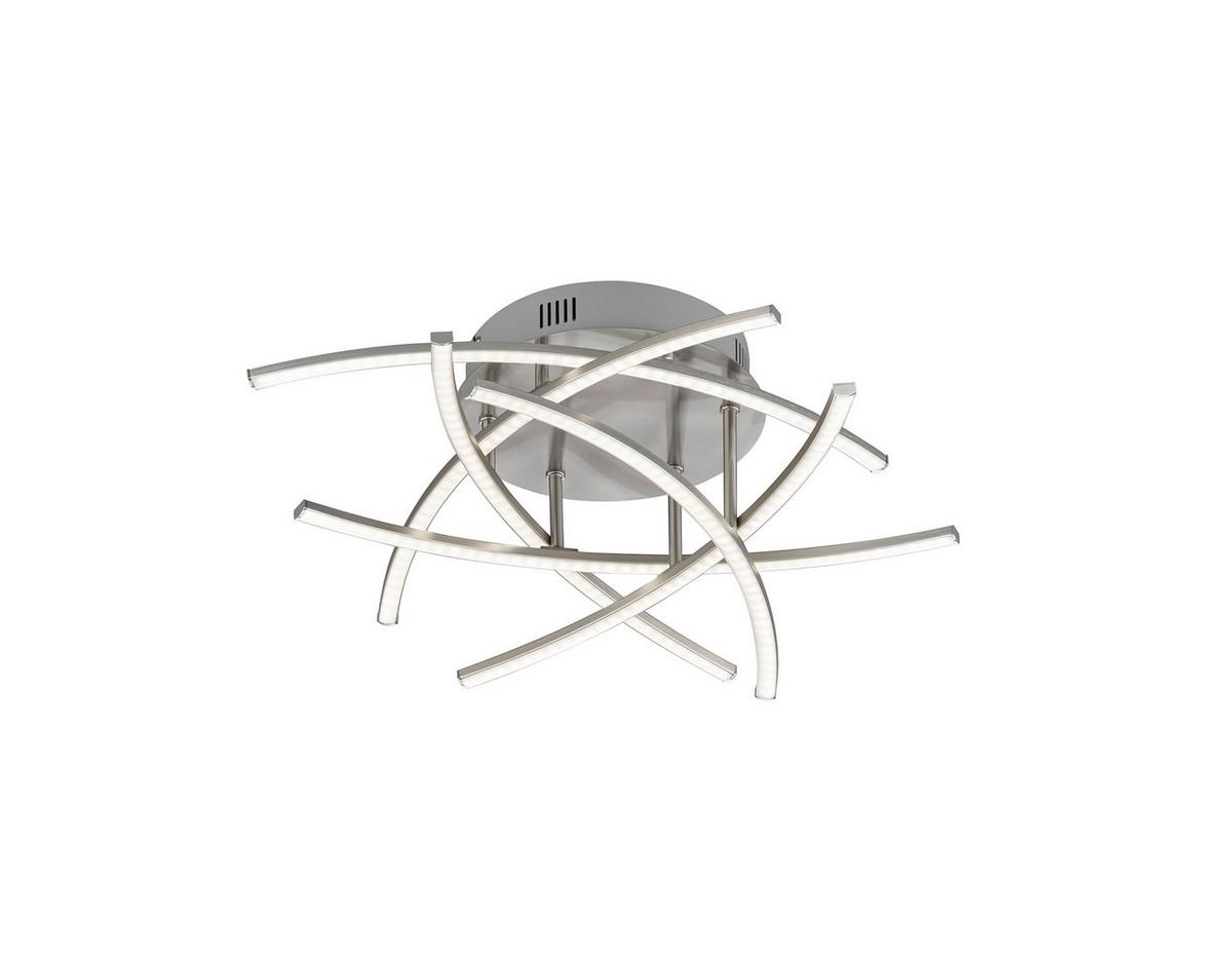 Led-deckenleuchte 20925 Cross Tw - Nickelfarben, Design, Metall (50cm) - Fischer & Honsel