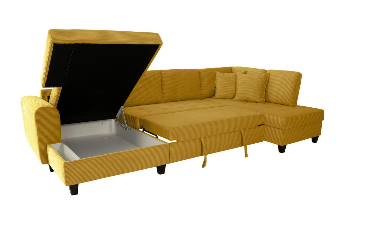 Wohnlandschaft Moritz Senfgelb U-Form:155x324x178 Cm - Senfgelb, Trend, Textil (155/324/178cm)