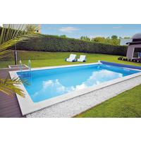 Styroporpool Set Kwad Mit Filter L: 700 cm - Weiß, MODERN, Kunststoff (700/350/150cm)