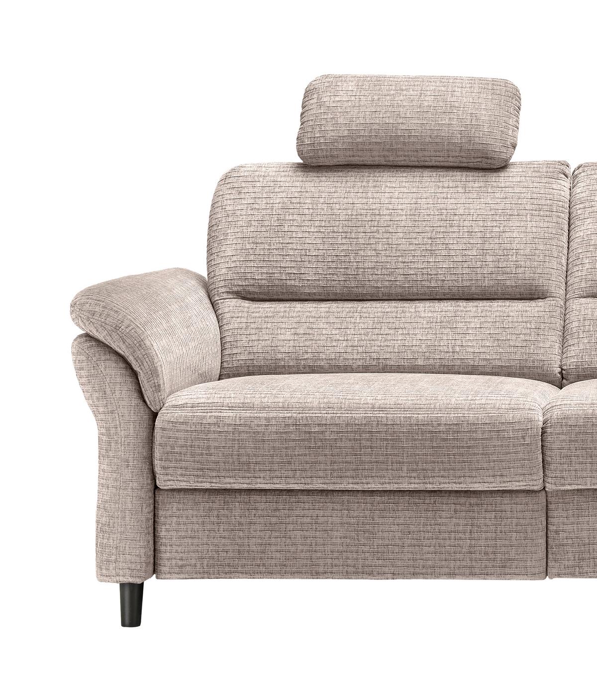 Ecksofa Cavoli Beige Relaxfunktion S: 266x190 cm - Beige/Schwarz, MODERN, Textil (266/190cm) - Livetastic