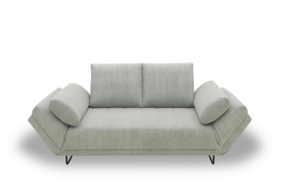 Schlafsofa Hellgrau B: 210 Cm - Hellgrau/Schwarz, Design, Textil (210/95/97cm) - MID.YOU