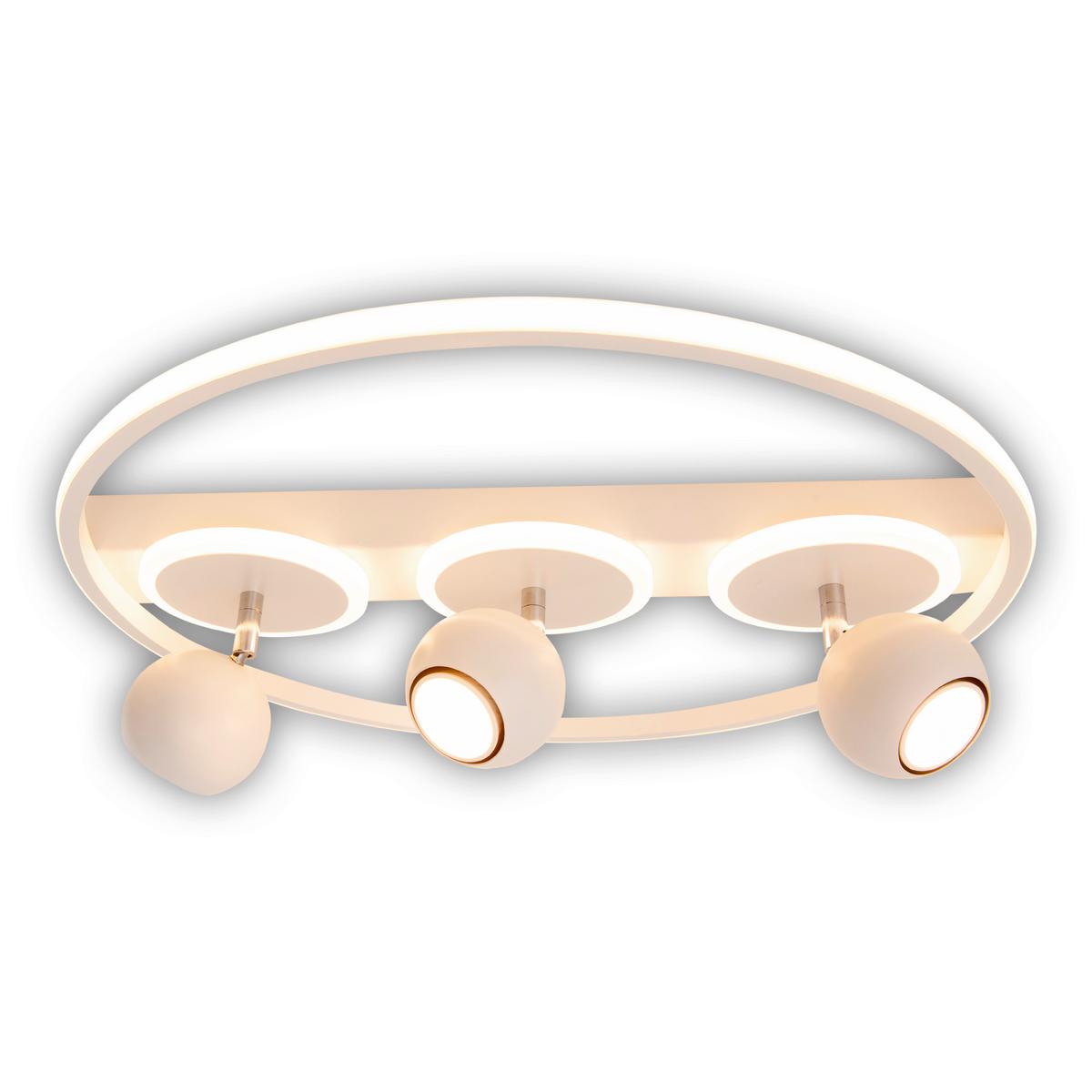 LED-Deckenleuchte Ø 50 cm 3-Flammig - Weiß, Design, Kunststoff/Metall (50/15,5cm) - Näve