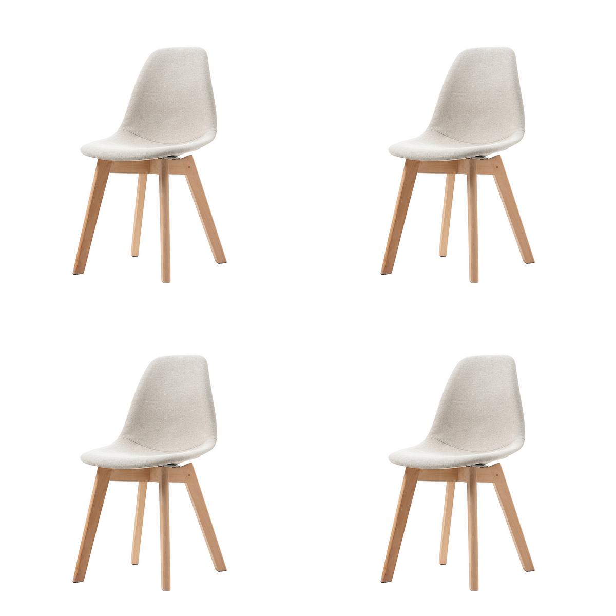 Stuhl-Set Keeve - Beige, MODERN, Holz/Kunststoff (47/83/53cm) - MID.YOU