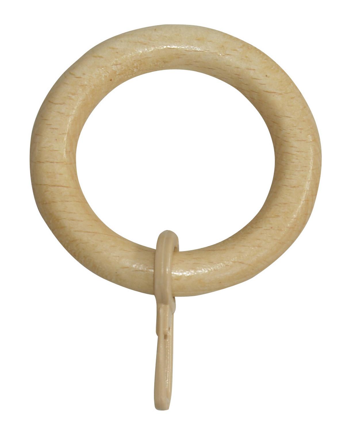 Vorhangringe Naturfarben Benno Kiefer 10 Stk. - Kieferfarben, KONVENTIONELL, Holz/Kunststoff - Ondega