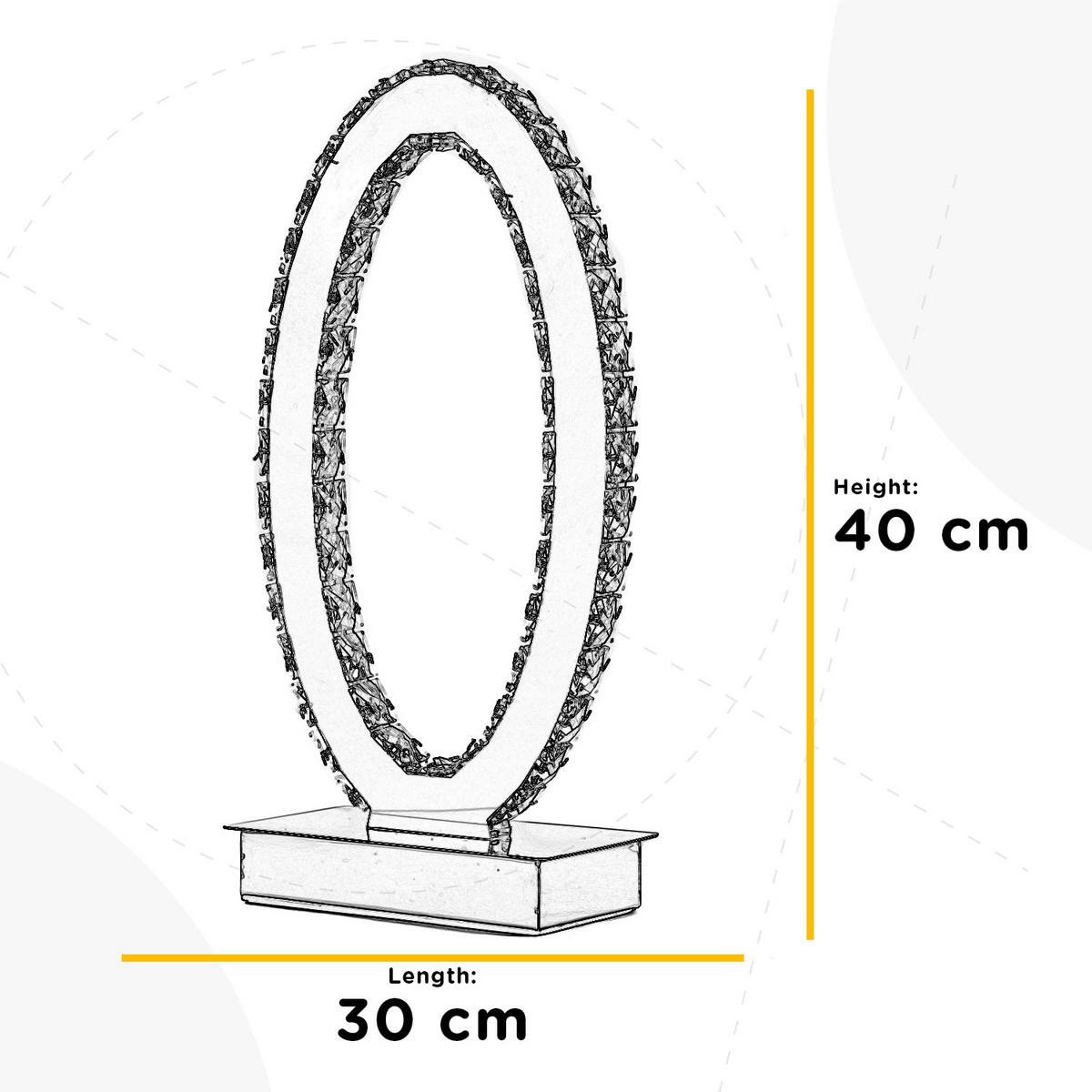 LED-Tischleuchte Chromfarben D: 30 cm 18w - Chromfarben, Design, Glas/Metall (30/40cm)