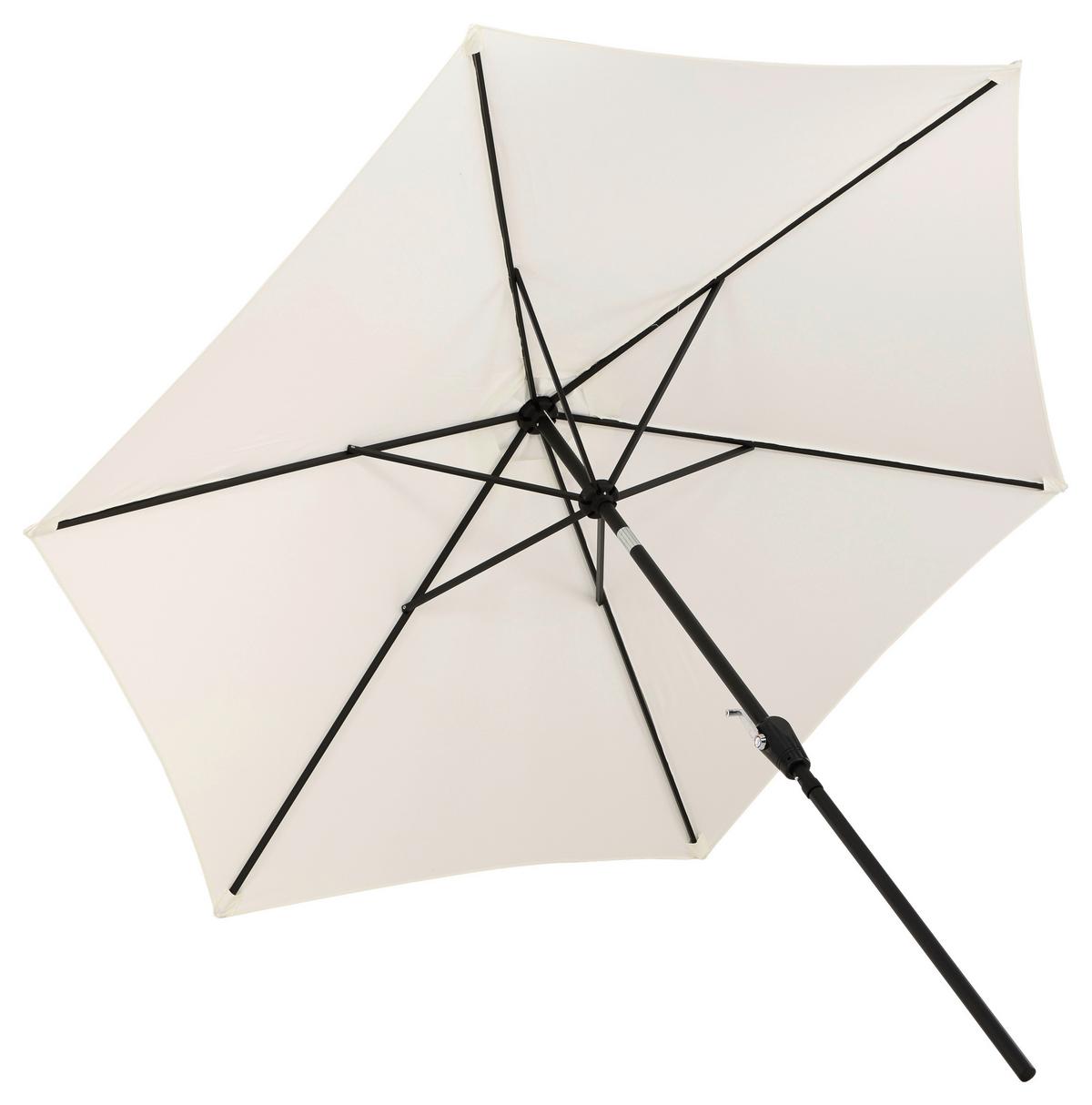 Sonnenschirm Leeds DM: 300cm H: 243cm Weiß - Ecru/Grau, KONVENTIONELL, Textil/Metall (300/300cm) - Gardenson