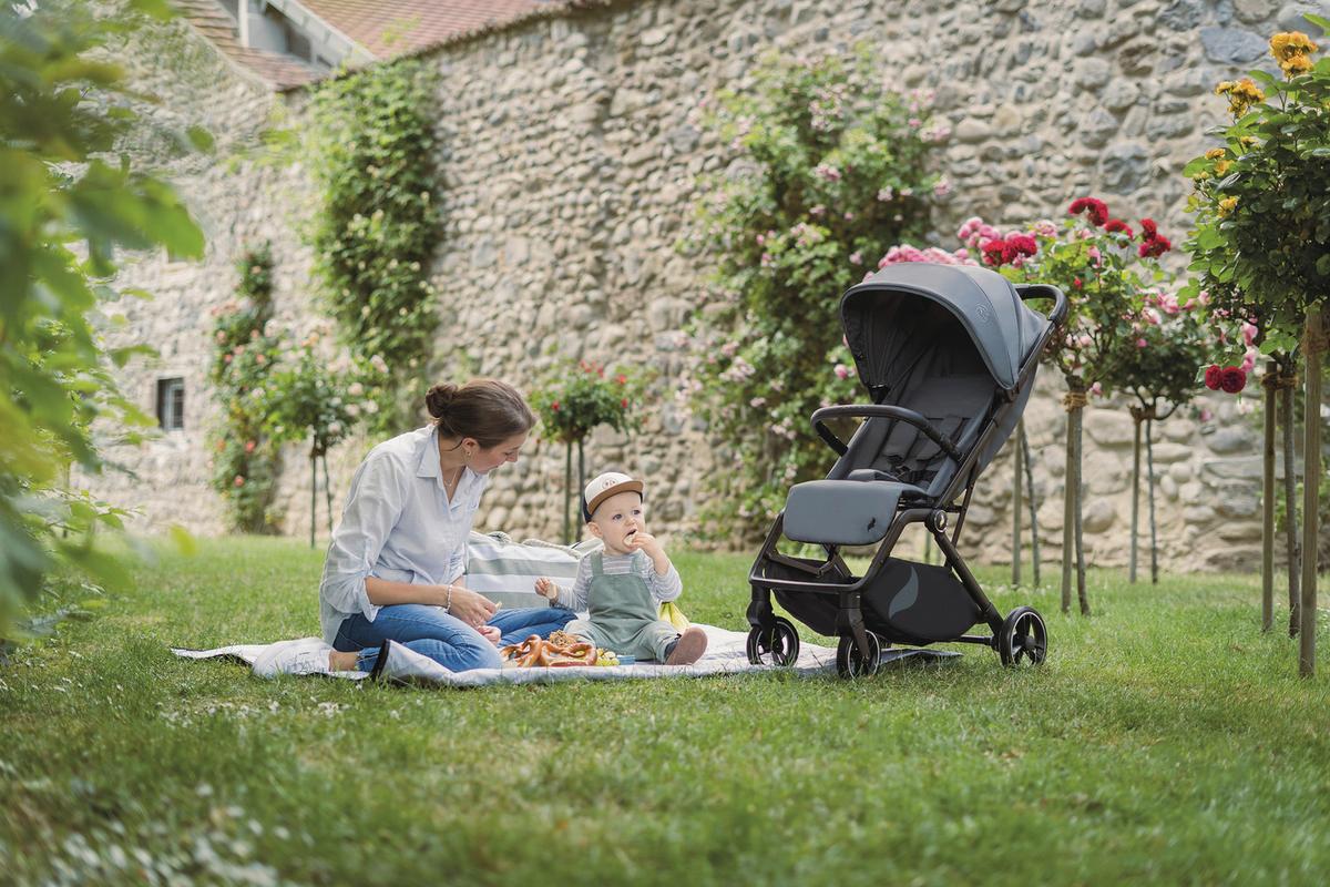 Buggy Boogy 2 Stone Grau, B/H/T: 51x105x84,5 - Dunkelgrau/Schwarz, Basics, Textil/Metall (51/105/84,5cm) - Osann