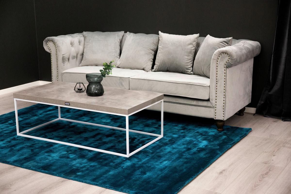 Chesterfield-Sofa Velvet - Hellgrau, Design, Holz/Textil (217/80/88cm) - Livetastic