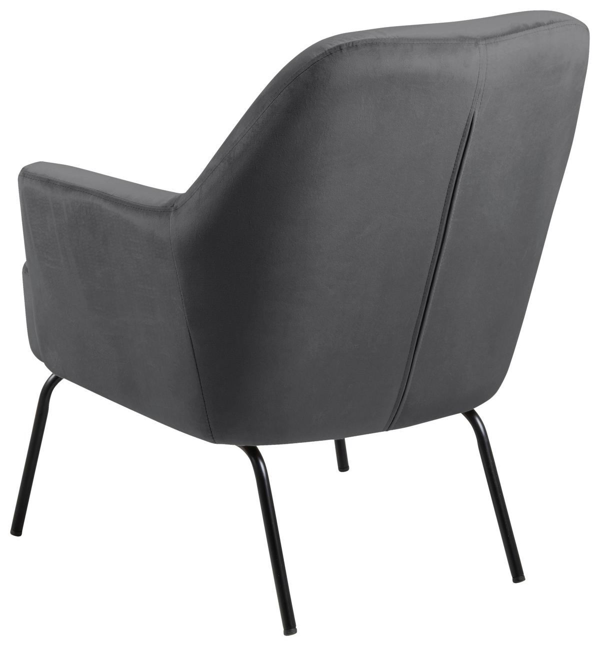 Polsterstuhl Melissa Dunkelgrau Velours - Dunkelgrau/Schwarz, KONVENTIONELL, Textil (75/83/75cm) - Livetastic
